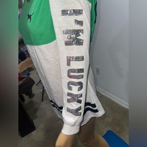 New! Victoria’s Secret pink, Kiss Me, I’m Lucky, Sequin Longsleeve Tee, XS